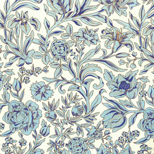 Blue Mixed Flowers Florentine Italian Print Paper ~ Rossi Italy